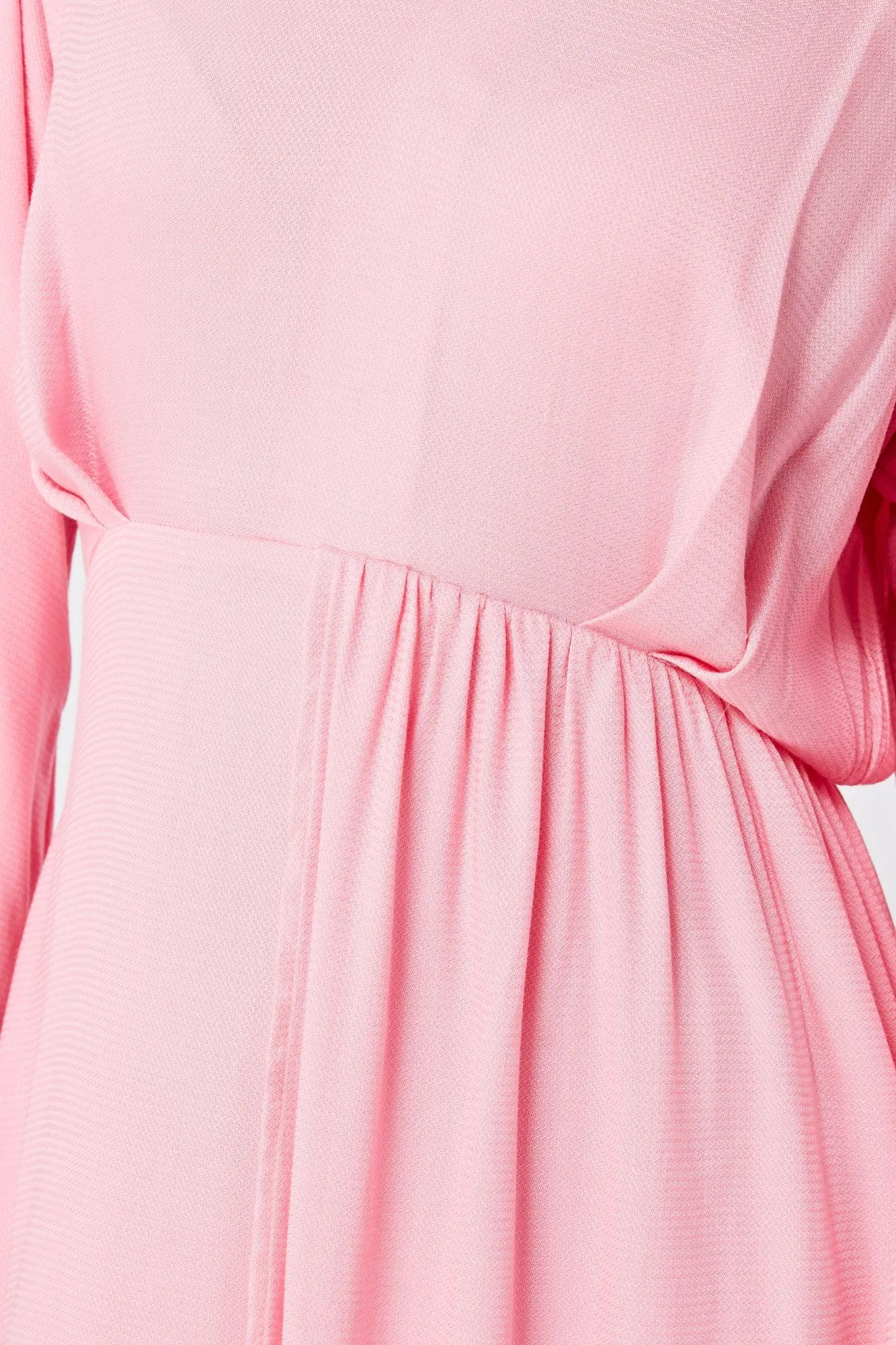 Hera Draped Super Soft Crepe Midi Dress With Long Kimono Sleeves