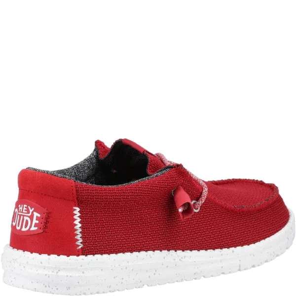 Hey Dude Mens Wally Sport Mesh Dark Red
