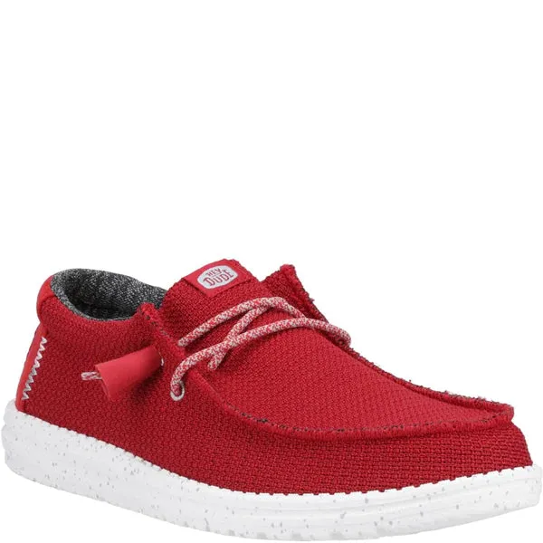 Hey Dude Mens Wally Sport Mesh Dark Red