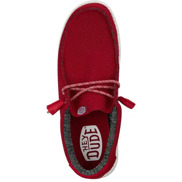 Hey Dude Mens Wally Sport Mesh Dark Red