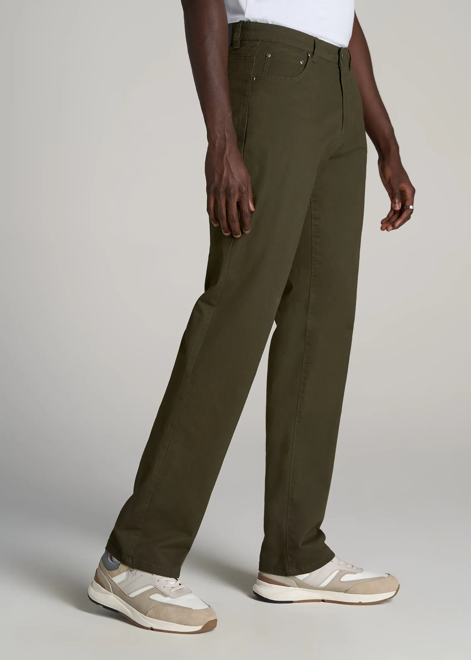 J1 STRAIGHT Leg Five-Pocket Pants for Tall Men in Camo Green