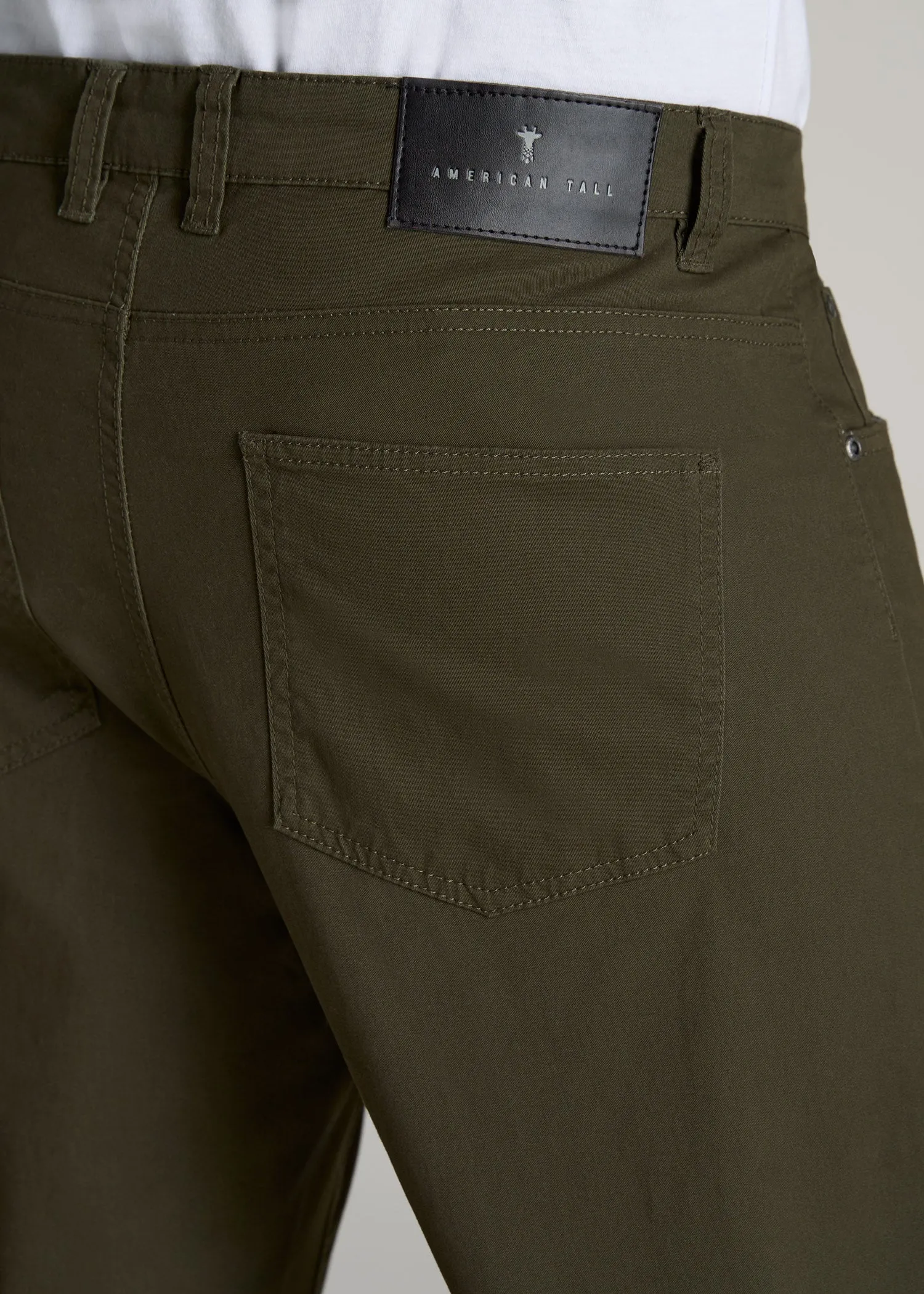 J1 STRAIGHT Leg Five-Pocket Pants for Tall Men in Camo Green