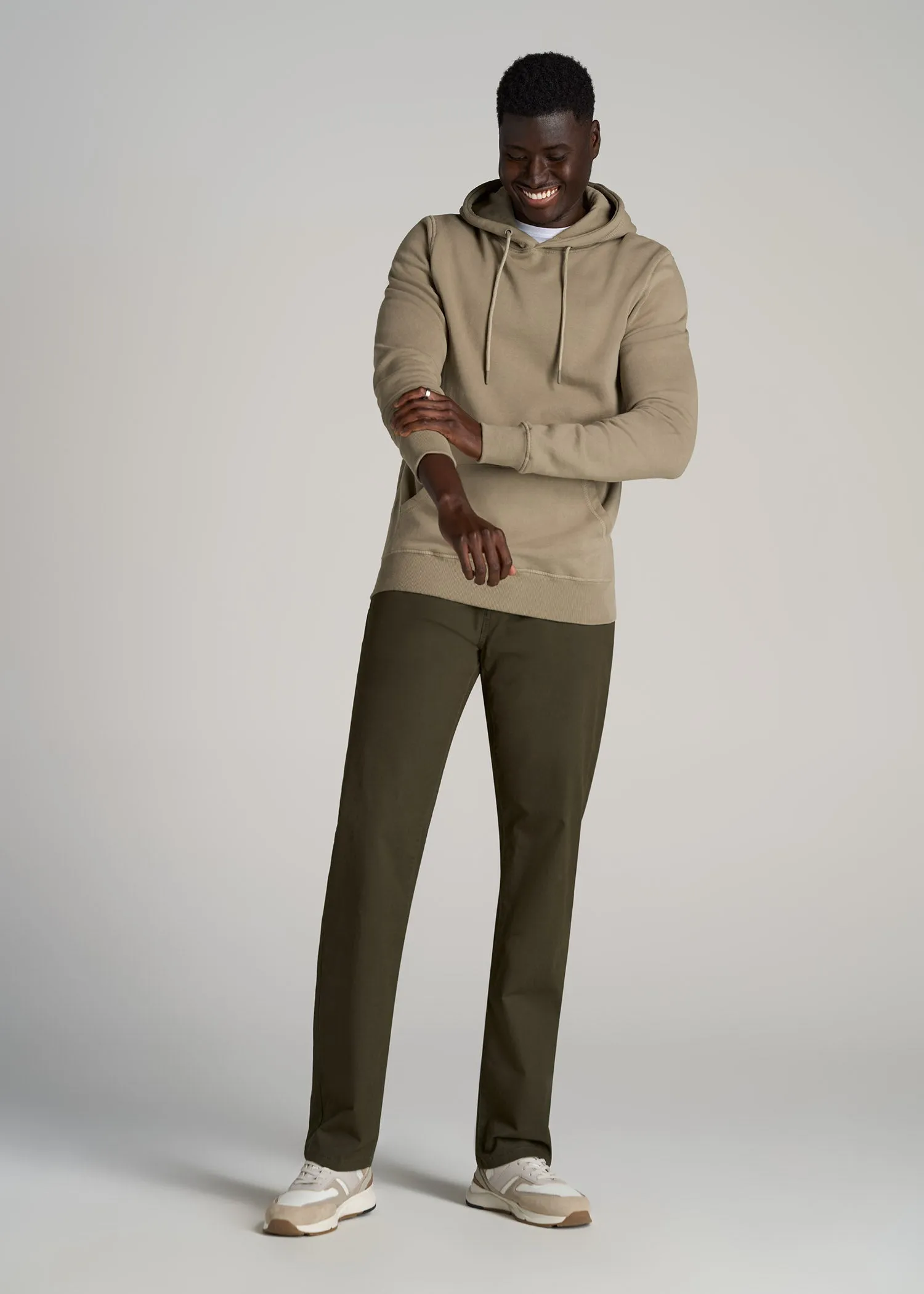 J1 STRAIGHT Leg Five-Pocket Pants for Tall Men in Camo Green