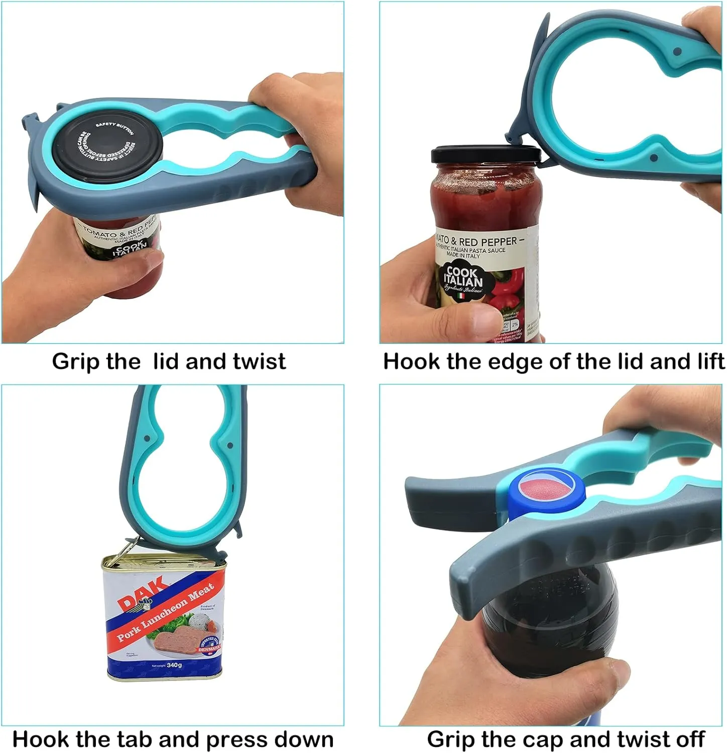 Jar Opener Bottle Opener and Can Opener for Weak hands