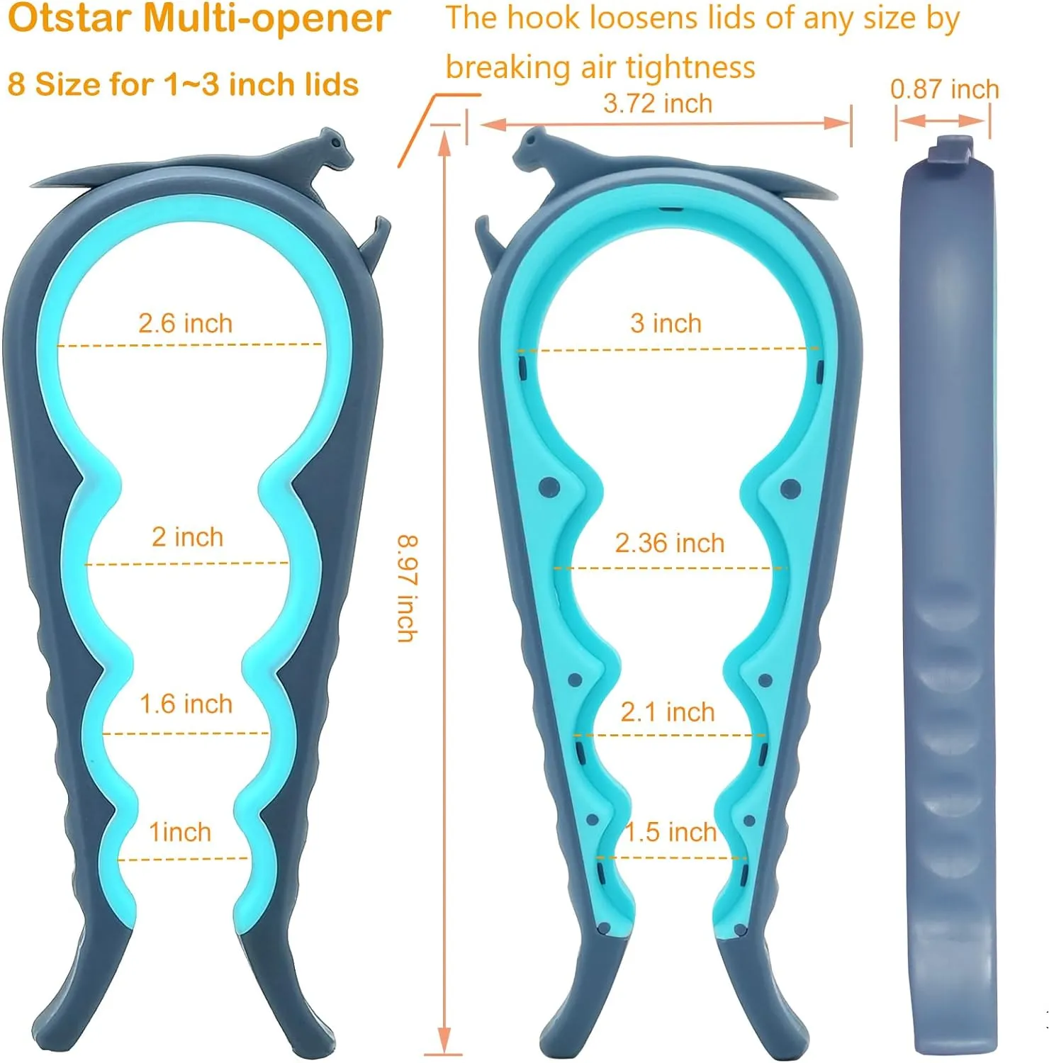 Jar Opener Bottle Opener and Can Opener for Weak hands