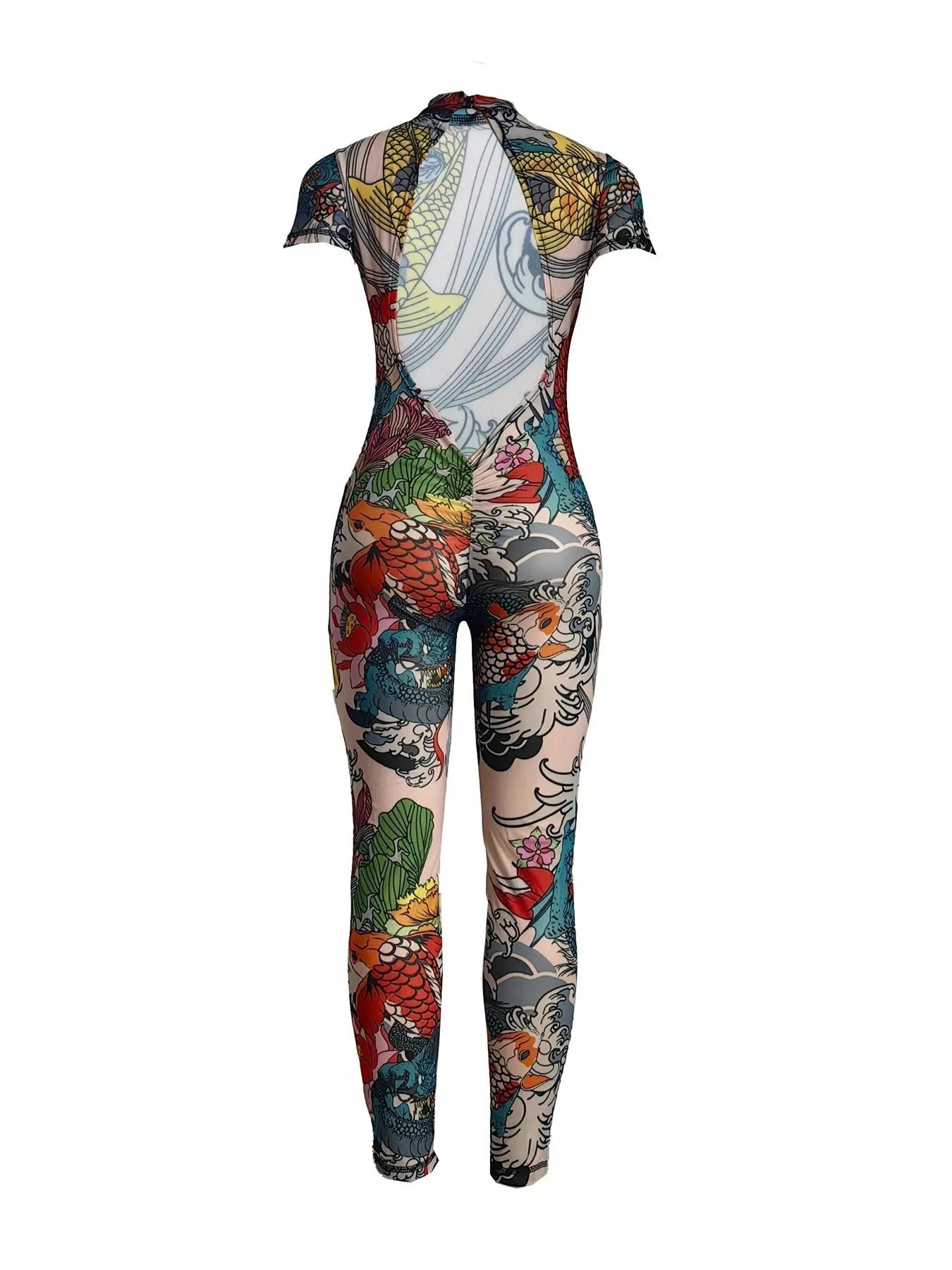 Koi Elegance Mesh Jumpsuit