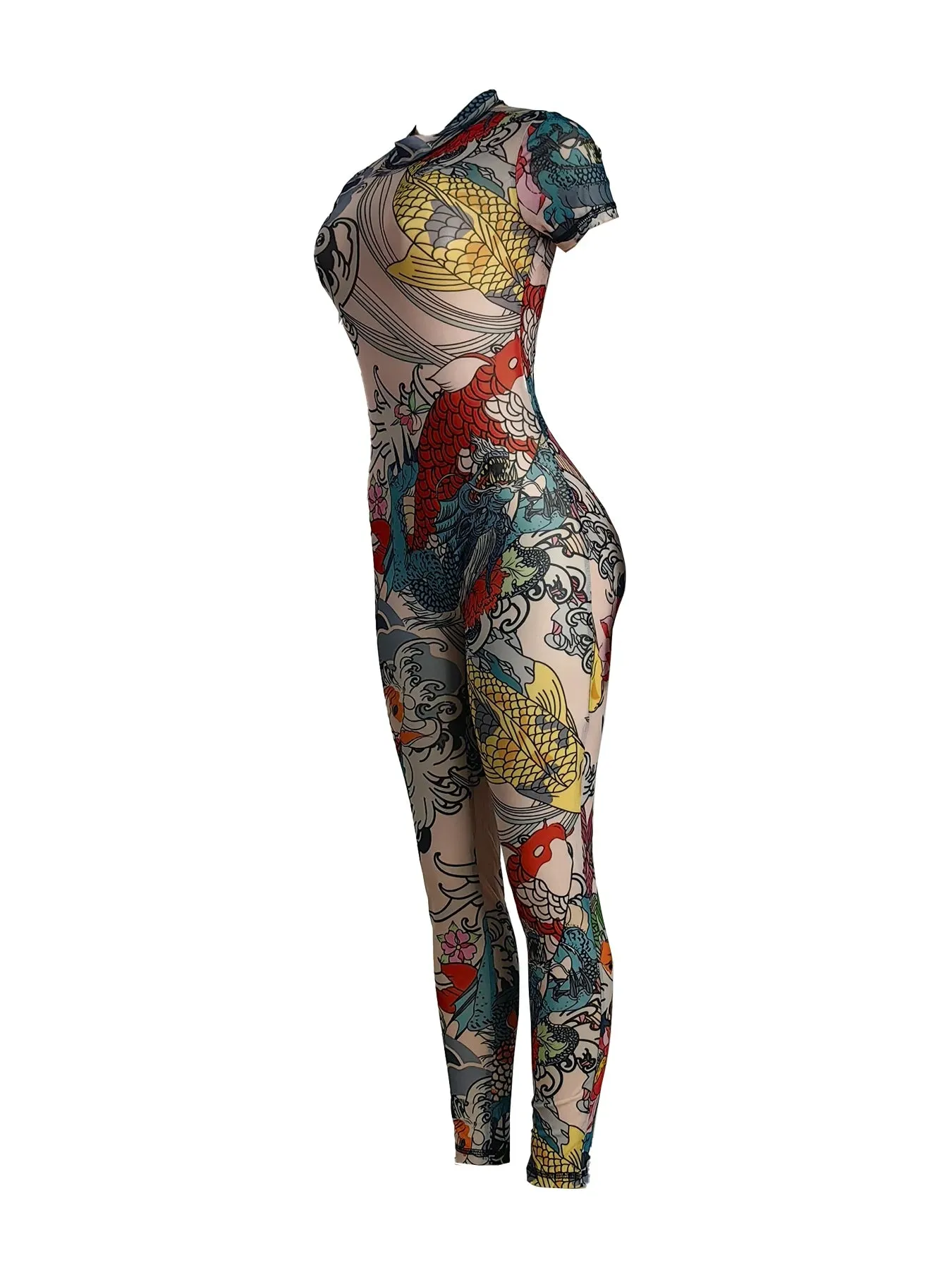 Koi Elegance Mesh Jumpsuit