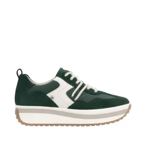Ladies Rieker Evolution Lace Up Trainers Sneakers Green Combi  W0900-54 sale