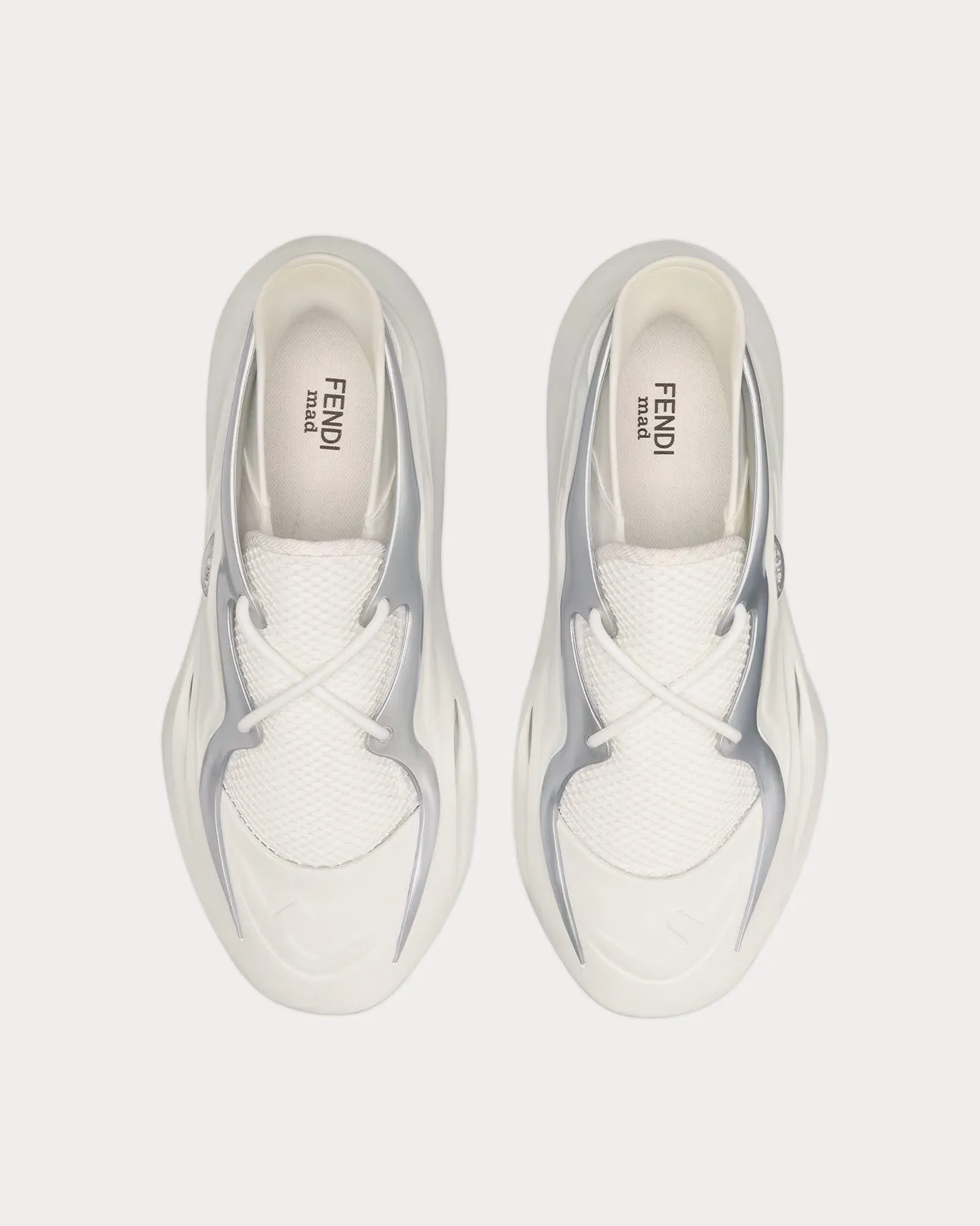 Mad Lycra White Slip On Sneakers