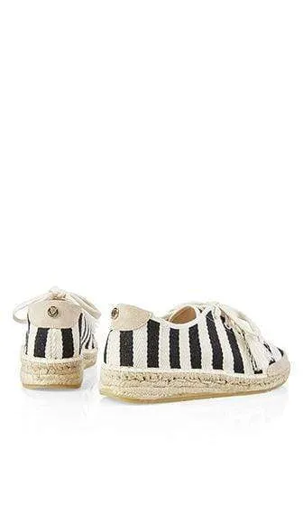Marc Cain S Striped espadrille sneakers Black NB SI.02 W09