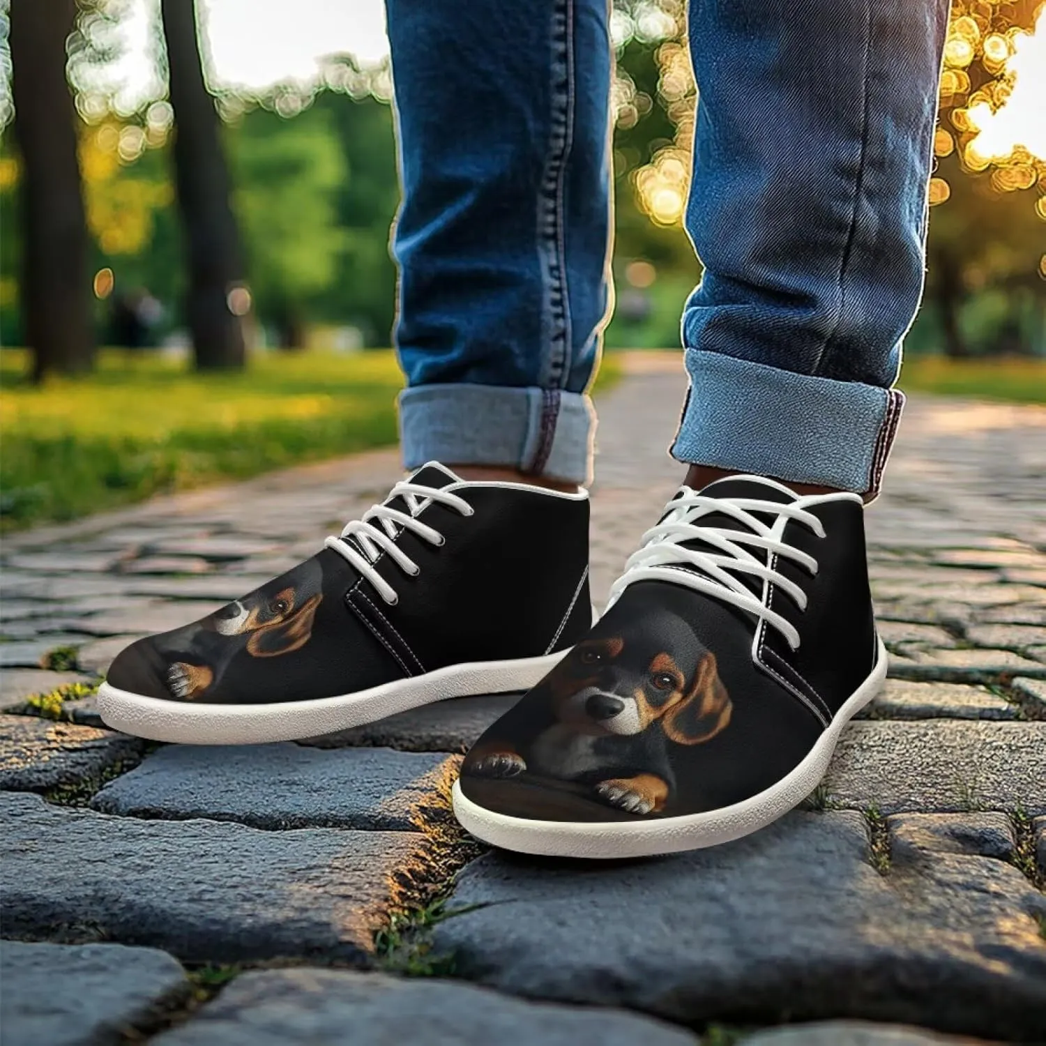 Men Fashion Low-Top Barefoot Shoes Light Waterproof Running Sneakers Casual Laces-Up Minimalist Shoe for Walking US 5-14 White Sole