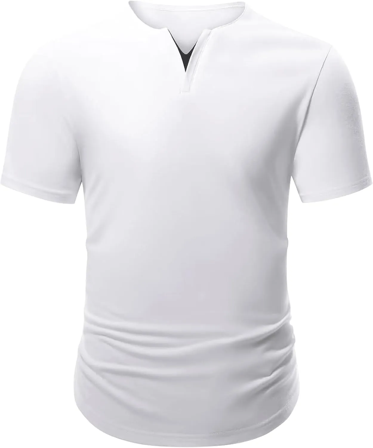 Mens 3 Pack T Shirts Casual Fashion Longline V-Neck Shirt Tee