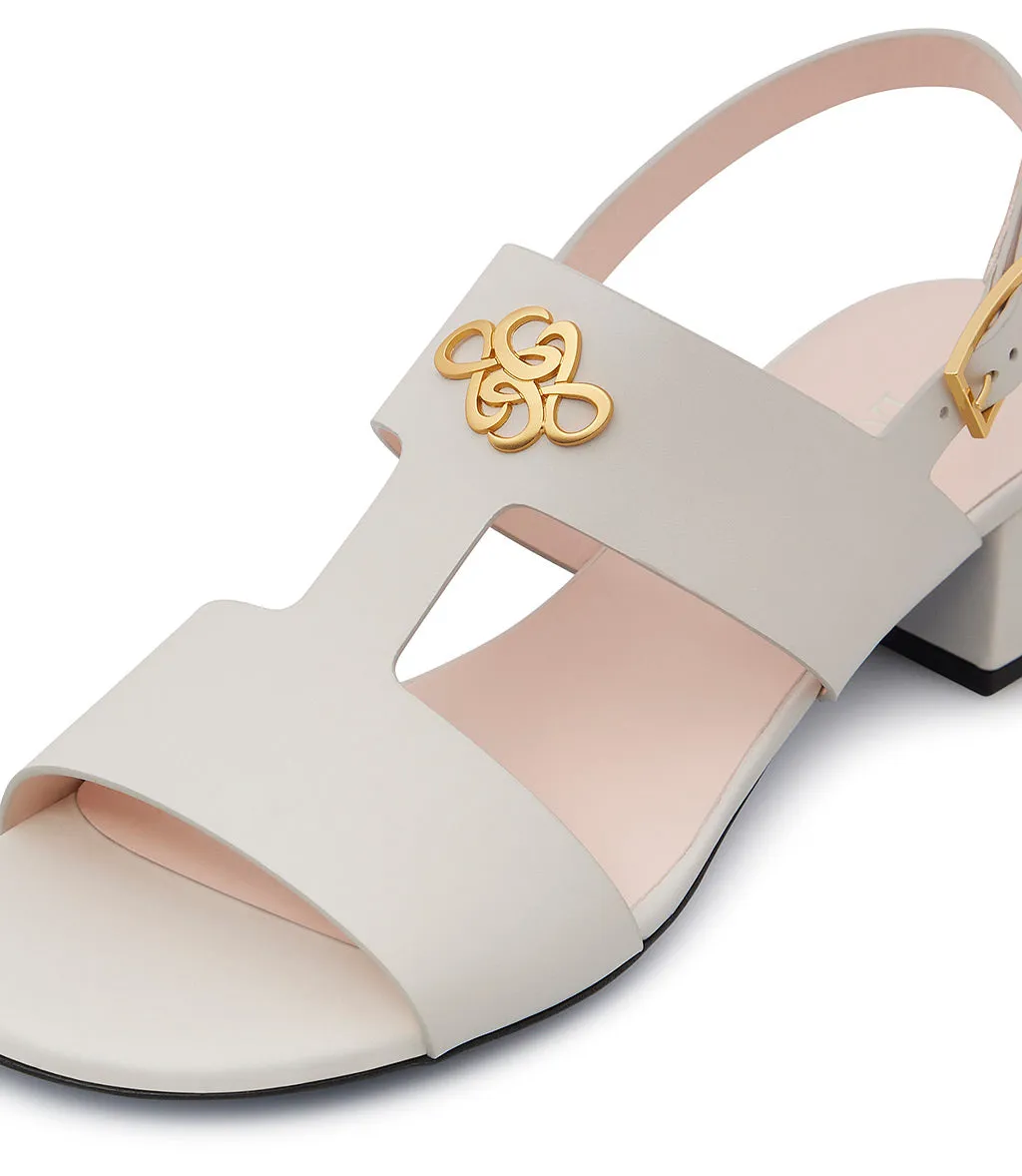Metal gold log  ice color calfskin sandal