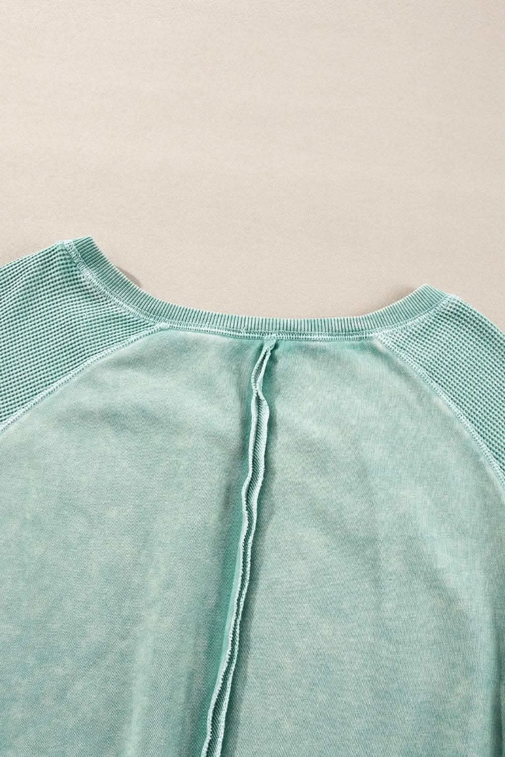 Mineral blue waffle knit sweatshirt