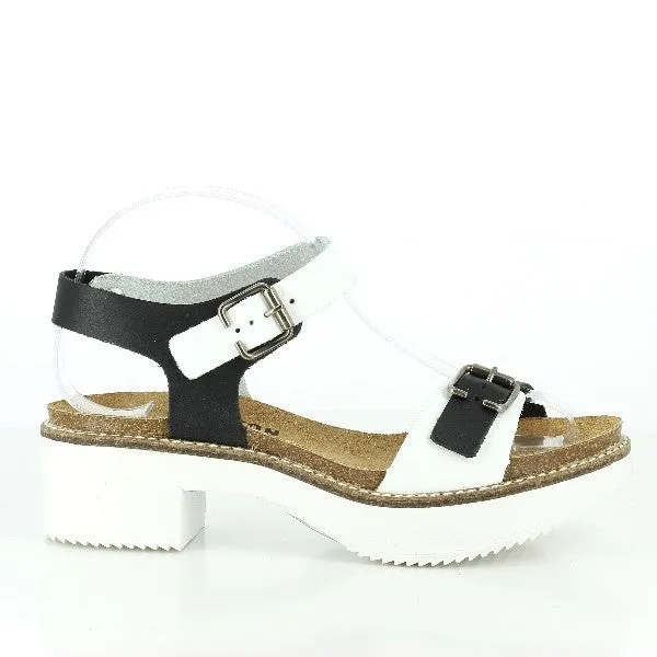 Plakton 715060 White & Black Slingback Platforms