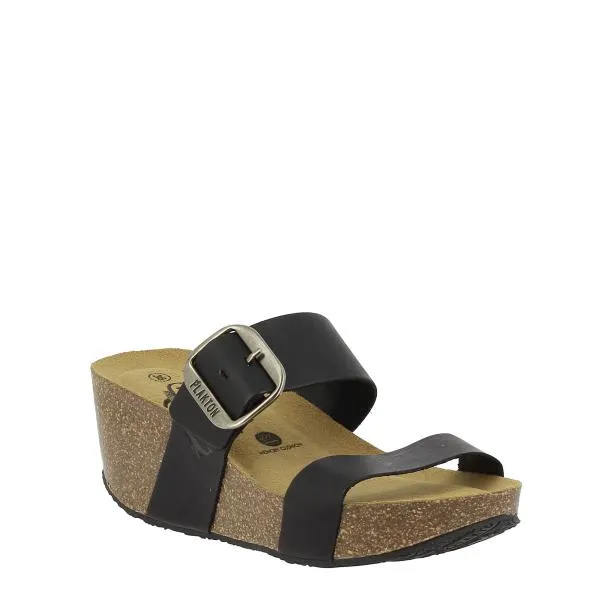 Plakton 873004 Black Women's Wedge Sandals