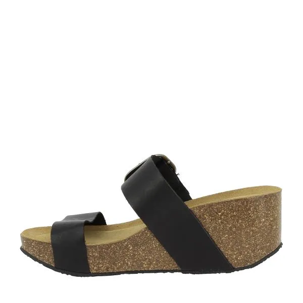Plakton 873004 Black Women's Wedge Sandals