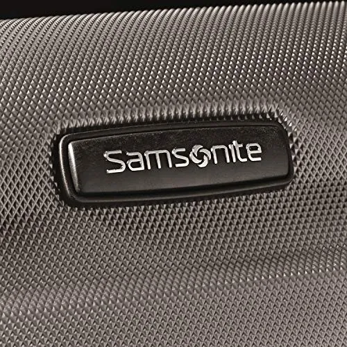 Samsonite Omni PC Hardside Expandable Luggage with Spinner Wheels, Silver, Checked-Medium 24-Inch