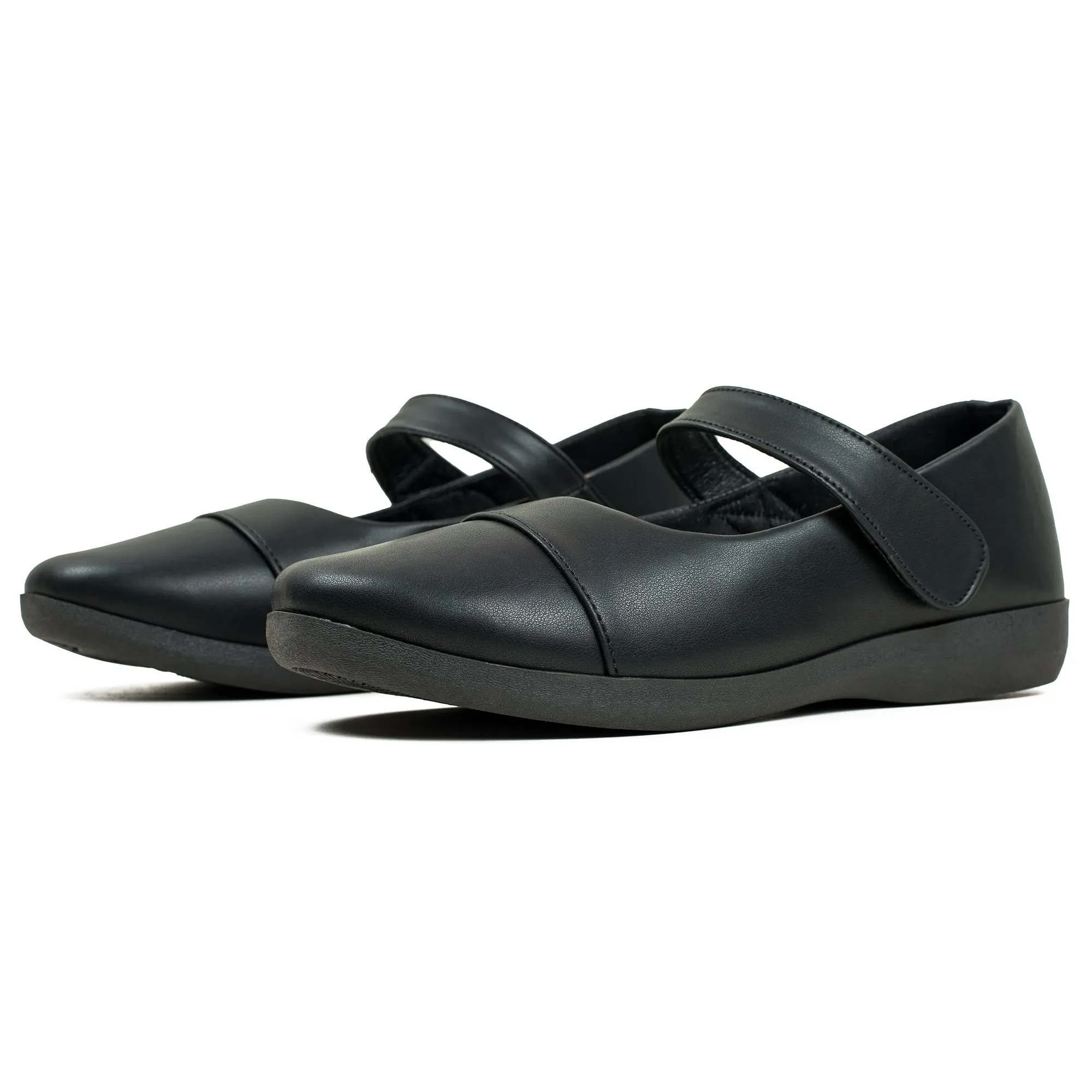 Scholar by Vibrant Black Girls' School Shoes – Comfortable PU Leather with Cushioned Insole & Wedge Heel for All-Day Wear