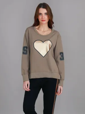 Seaspray Gold Heart Sweater - Tan (Ginger Taupe)