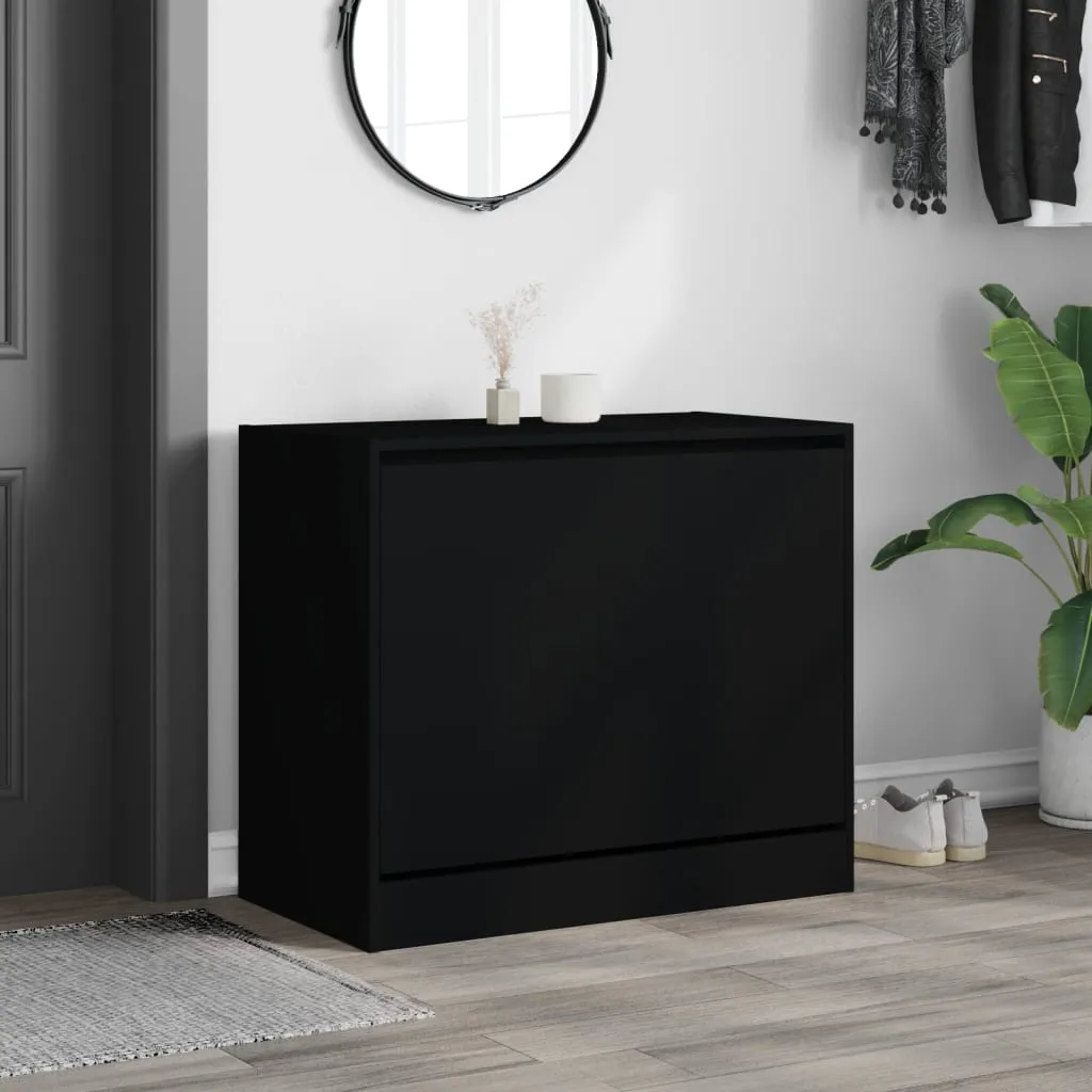 Shoe Cabinet Black 80x42x69 cm Engineered Wood