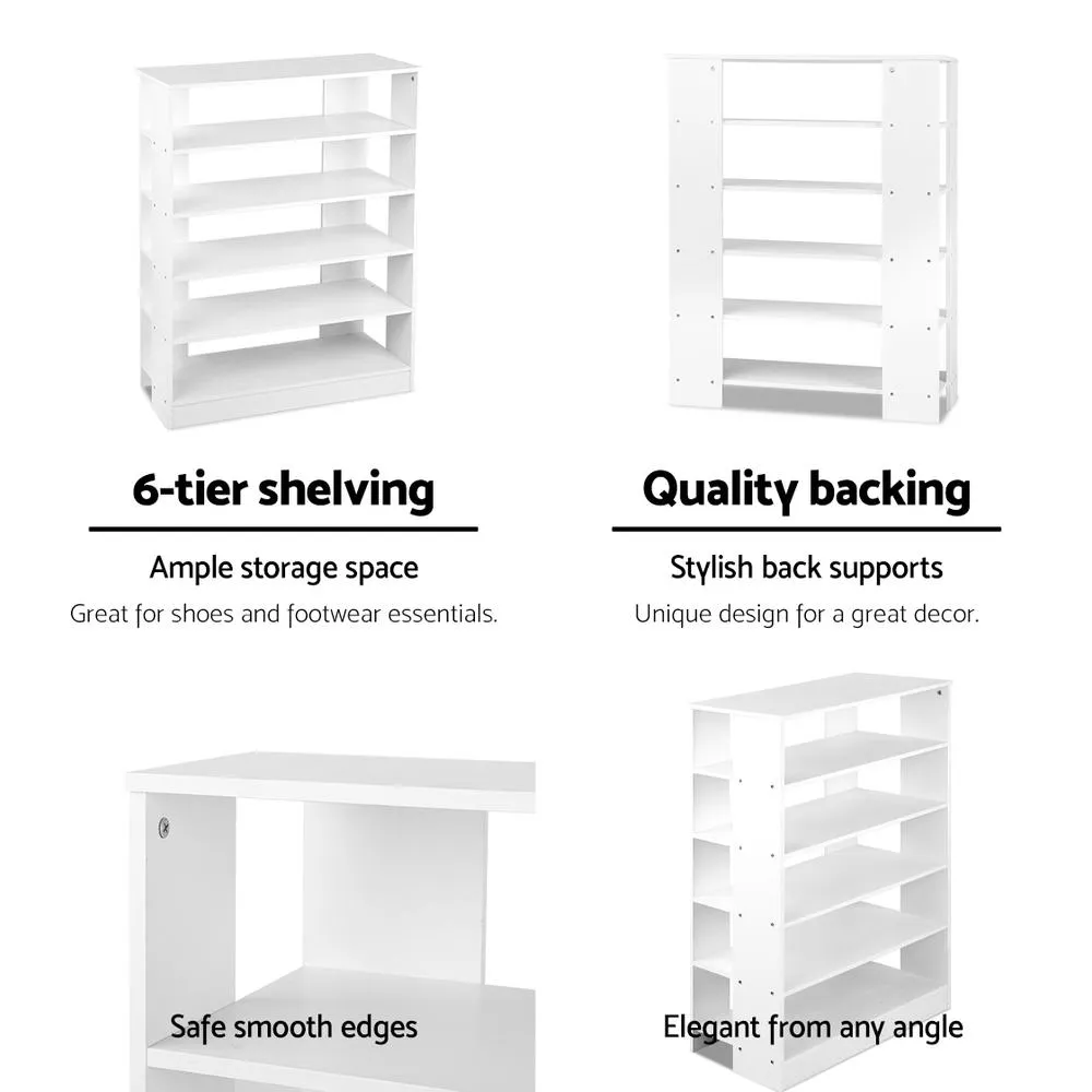 Shoe Rack Cabinet 6-Tier - White