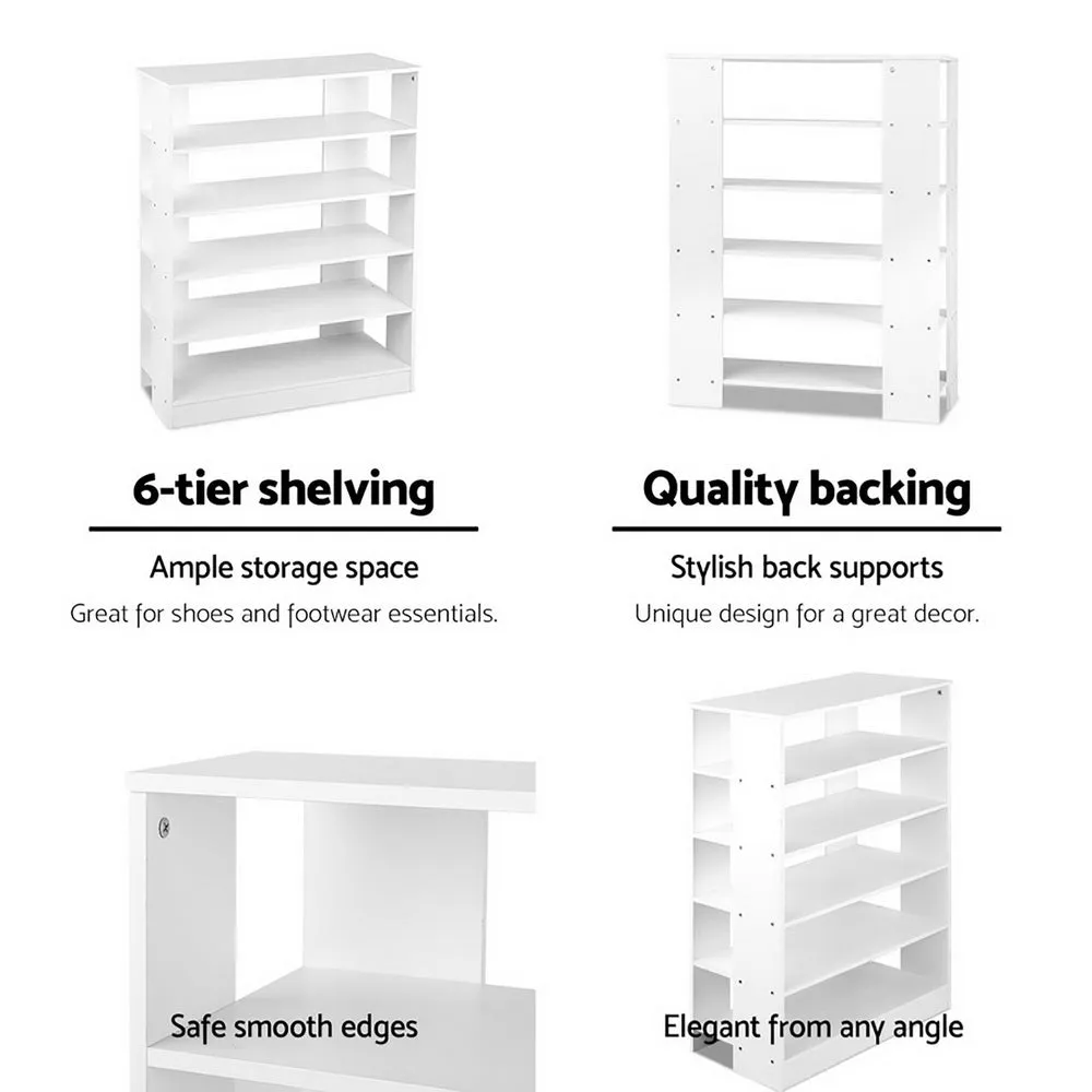 Shoe Rack Cabinet 6-Tier - White