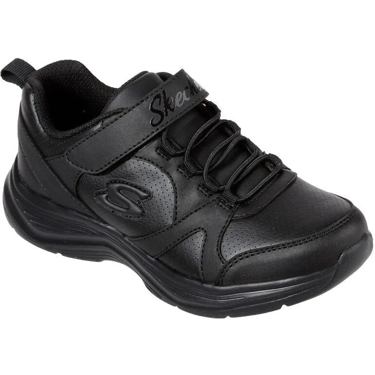 Skechers School Trainer 81445-BBK BLACK touch fastening