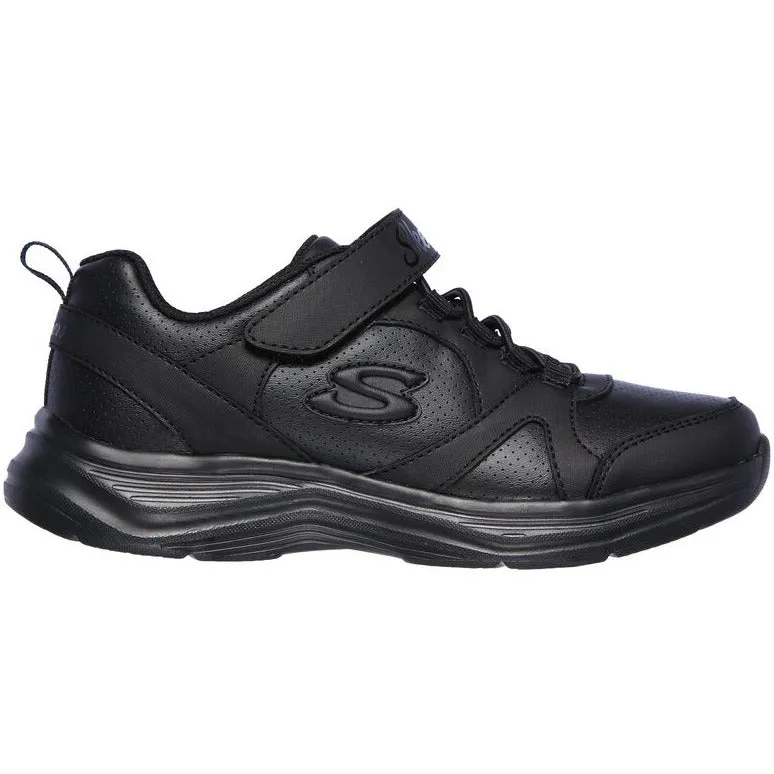 Skechers School Trainer 81445-BBK BLACK touch fastening