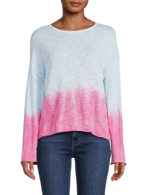 Slushie Dip Dye Cotton Blend Sweater - Stitchdrop