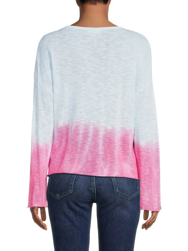 Slushie Dip Dye Cotton Blend Sweater - Stitchdrop