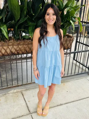 Stafford Summer Mini Dress- Baby Blue