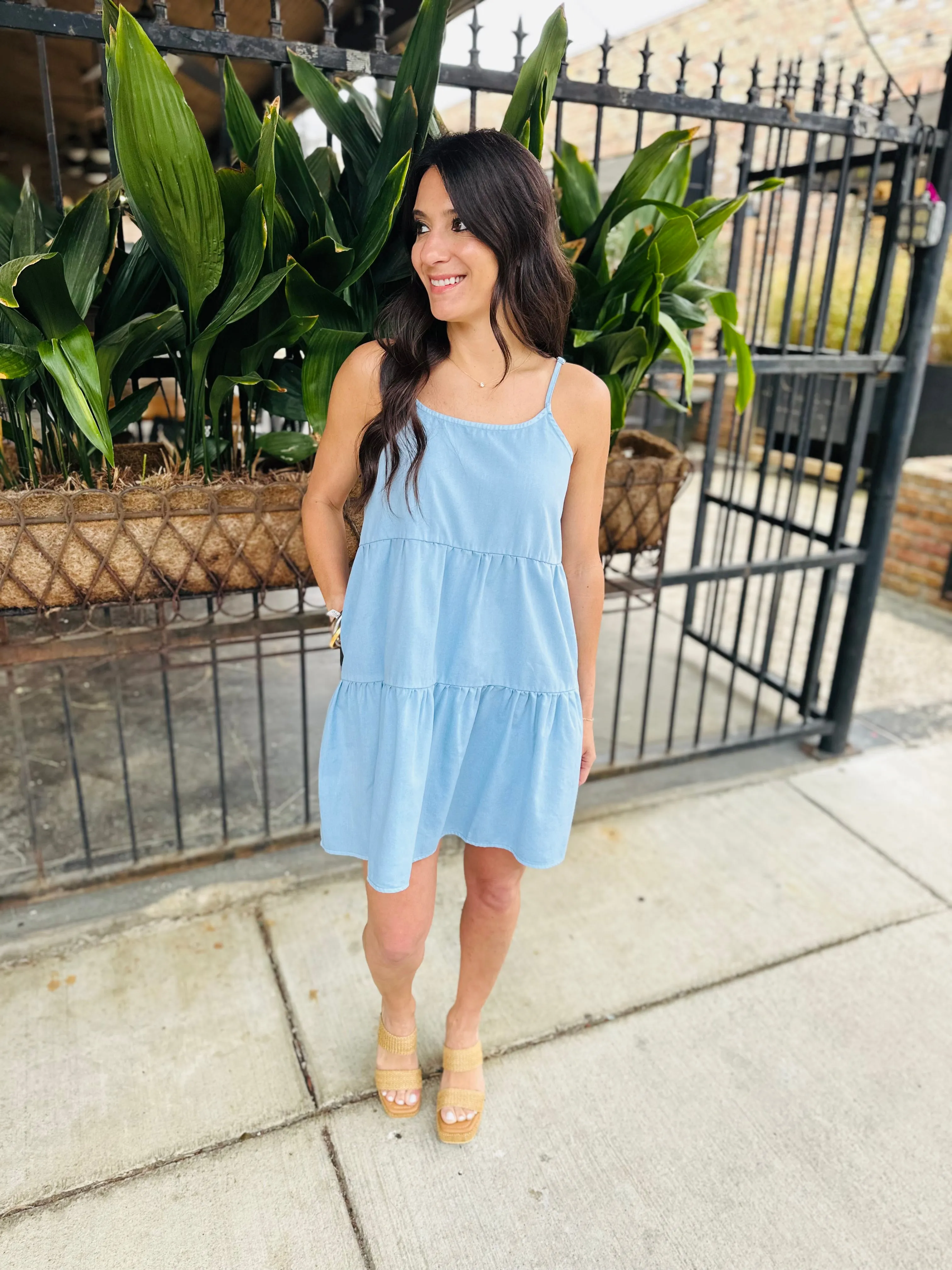 Stafford Summer Mini Dress- Baby Blue