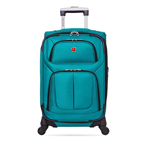 SwissGear Sion Softside Luggage with Spinner Wheels, Teal, Carry-On 21-Inch