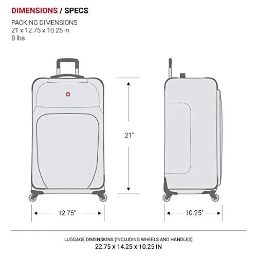 SwissGear Sion Softside Luggage with Spinner Wheels, Teal, Carry-On 21-Inch