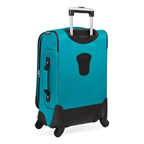 SwissGear Sion Softside Luggage with Spinner Wheels, Teal, Carry-On 21-Inch