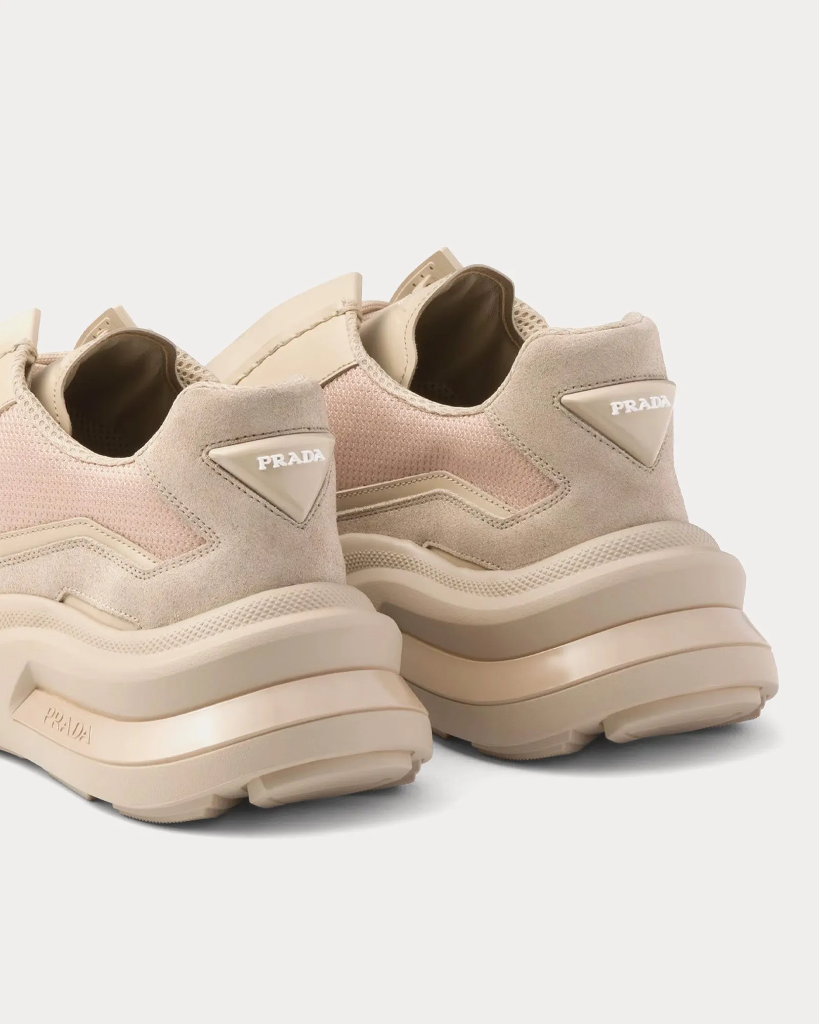 Systeme Brushed Leather with Bike Fabric & Suede Elements Desert Beige Low Top Sneakers