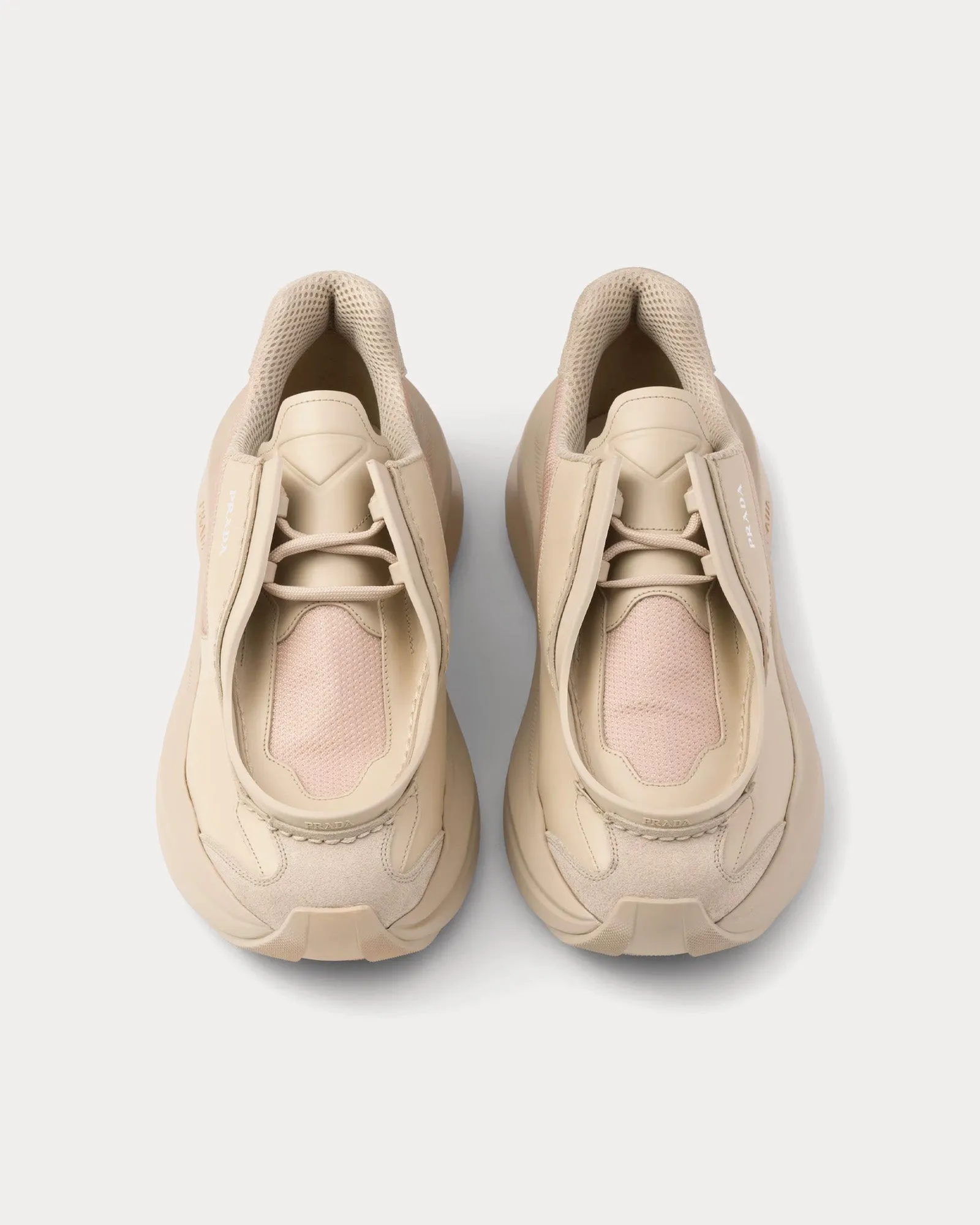 Systeme Brushed Leather with Bike Fabric & Suede Elements Desert Beige Low Top Sneakers