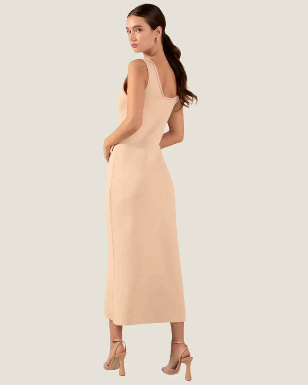 The Colette: Braided Knit Sleeveless Midi Dress