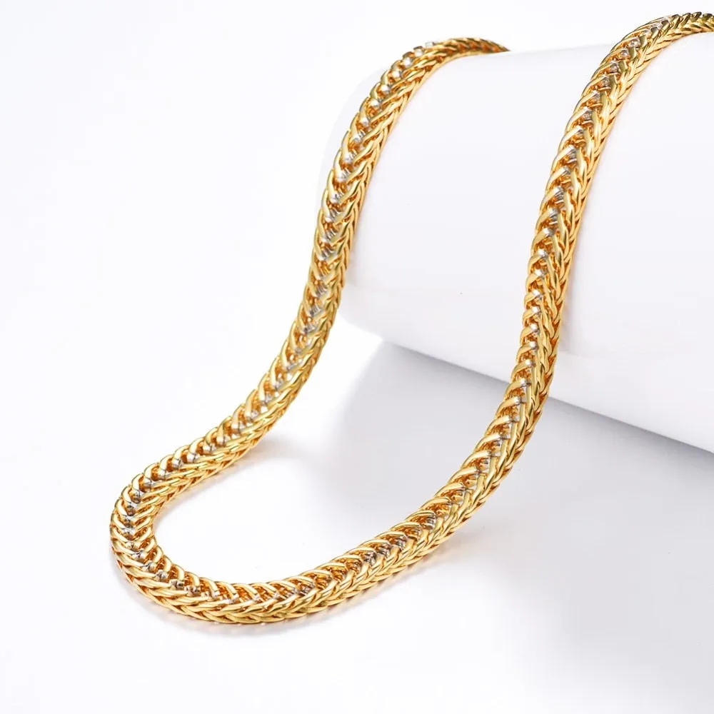 Two Tone Gold and Silver Vintage Chain Necklace for Men