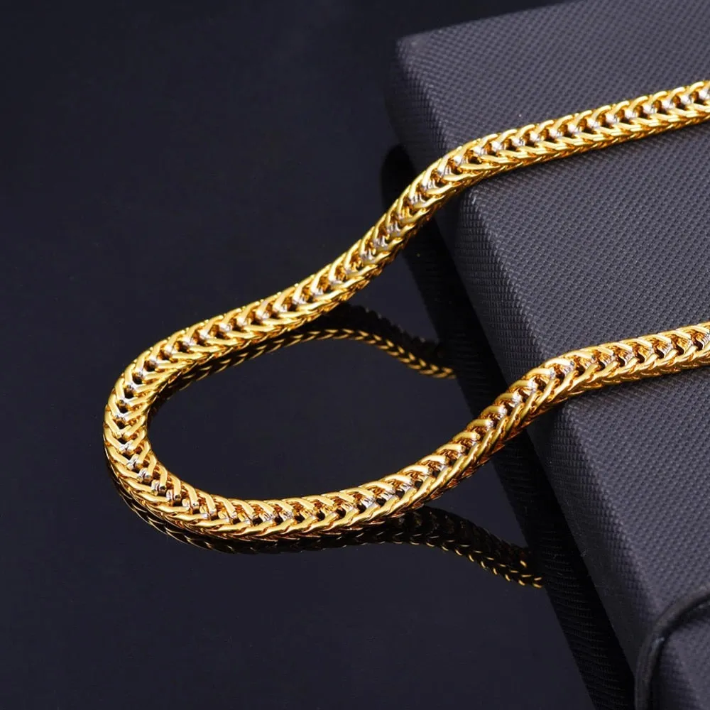 Two Tone Gold and Silver Vintage Chain Necklace for Men