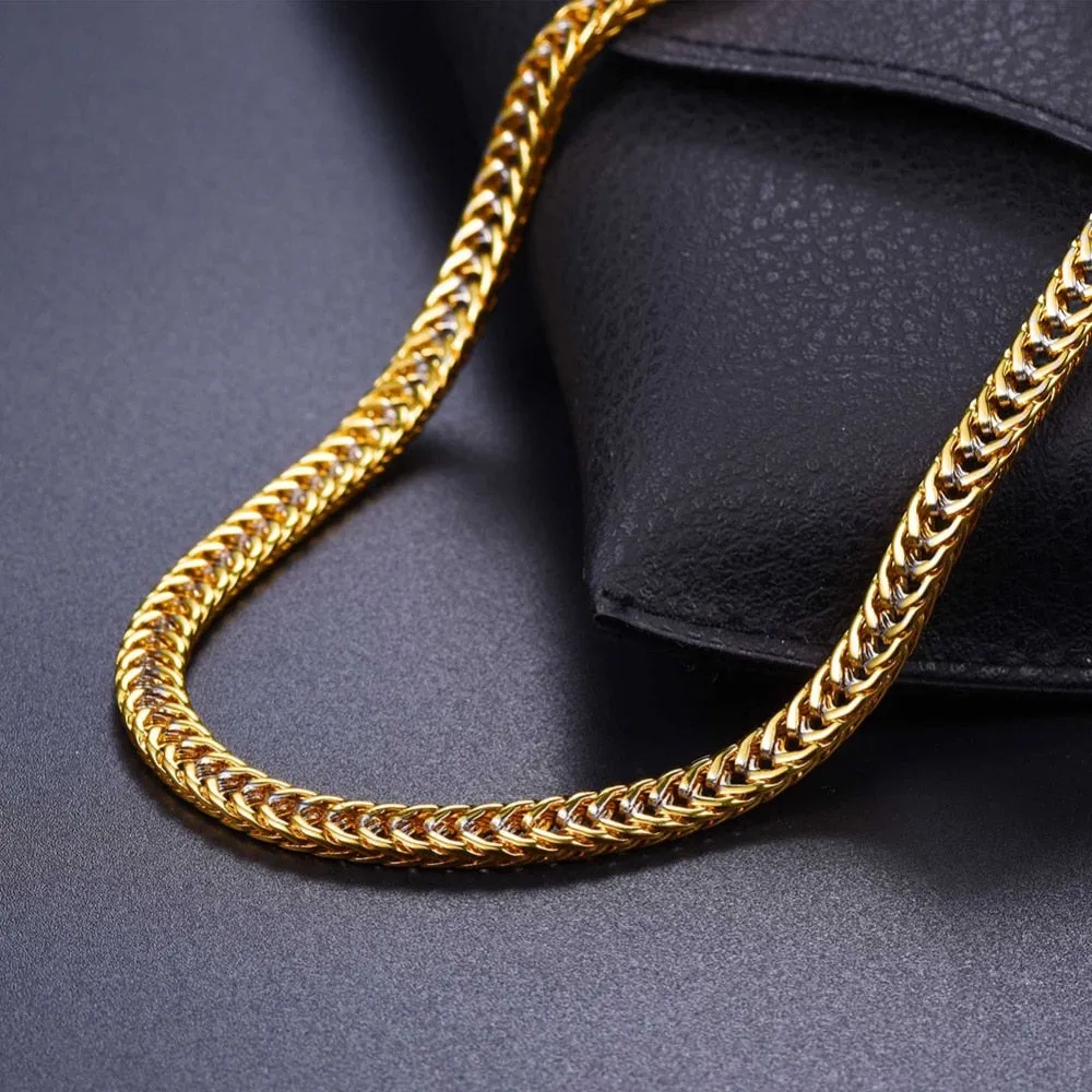 Two Tone Gold and Silver Vintage Chain Necklace for Men