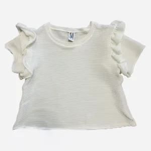 White Ribbed Satin Top..