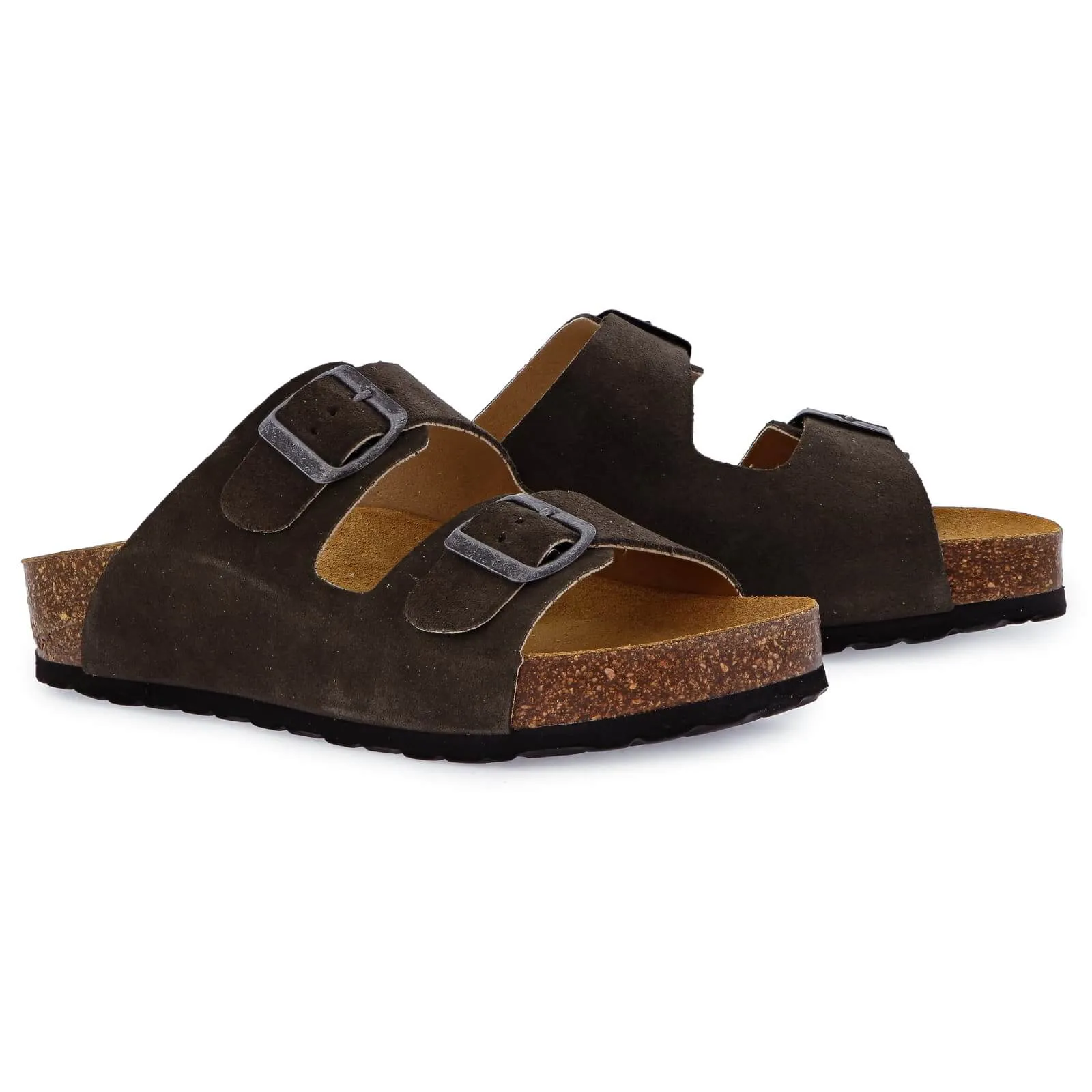 Womens Malaga Mid Platform Slide Sandals - Castor Dark Grey