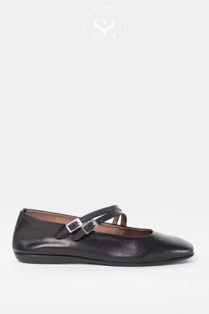 WONDERS A-86110 BLACK LEATHER MARYJANE PUMPS